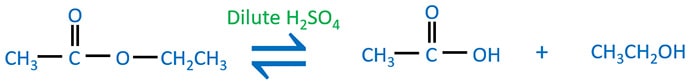 ethyl ethanoate acidic hydrolysis